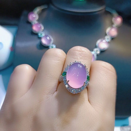 Grüne Achat Jade Frauenring