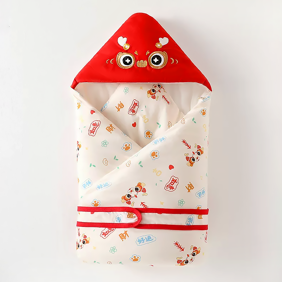 Chinese Style Newborn Baby Red Cartoon Autumn Winter Swaddle Blanket-2
