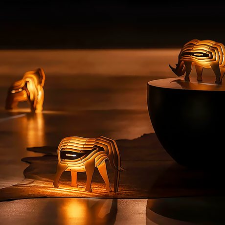Wooden Animal DIY Lamp Rechargeable Ambient Night Light-1