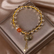 Chinese Style Light Luxury Purse Pendant Citrine Bracelet-1