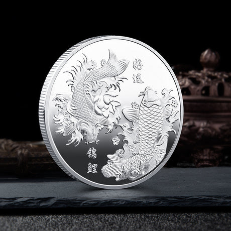 KOI -KOI -KOI -Gedenkdruck von Gold- und Silbermünzen im chinesischen Stil