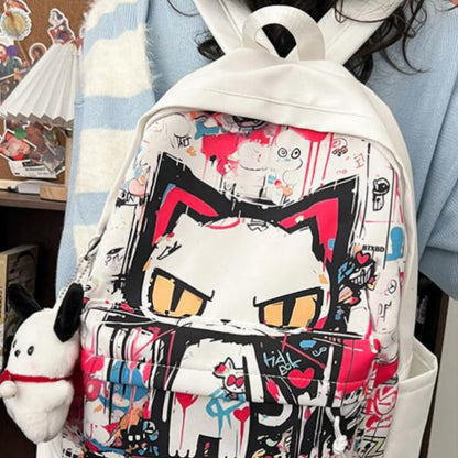 Girls' Harajuku Style Personalized Graffiti Simple All-match Backpack