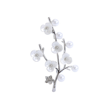 Fashion Fritillary Freshwater Pearl Plum Brooch Elegant High-end Accessories