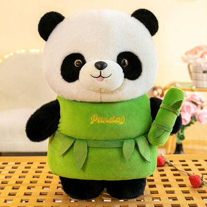 Bamboo Pipe Panda Plush Toy Doll Ornament-4