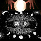 Tarot Table Cloth Moon Sun Lucky Tree Flannel Tablecloth-26