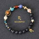 Twelve Constellations Zodiac Bracelet – Natural Stone & Planet Beads-26