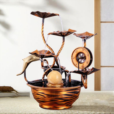 Reines Kupferwasser -Ornamente Feng Shui Wheal Wealth Brunnen