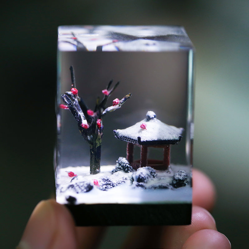 New Chinese Style Wood Courtyard Guofeng Resin Small Ornament