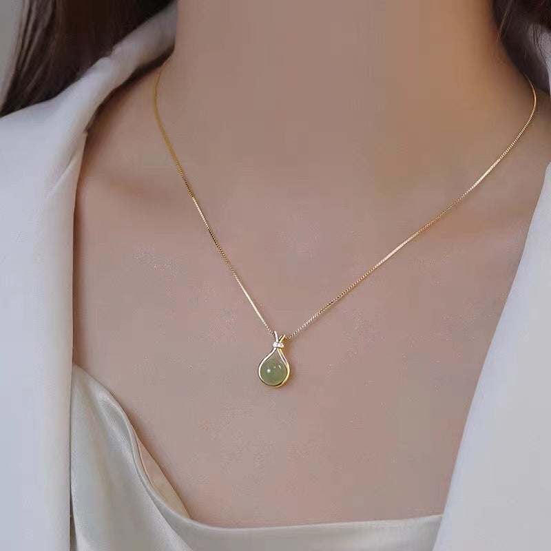 Imitation Hetian Jade Lucky Bag Women's Necklace Pendant