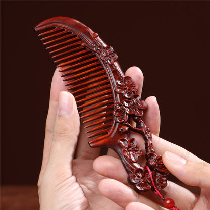 Rosewood Peach Blossom Drunk Hair Wooden Comb Hairpin Gift Set