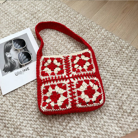 Hollow Shoulder Bag Ethnic Crochet Woven Bag