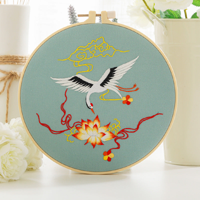 Chinese Style Flower and Bird Pattern Handmade Embroidery Material Kit-7