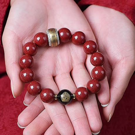 Cinnabar Zodiac Bracelet – Red Cinnabar Bead Feng Shui Bracelet for Men & Women-1