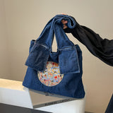 Denim Retro Frauen Umhängetasche große Kapazität Handtasche