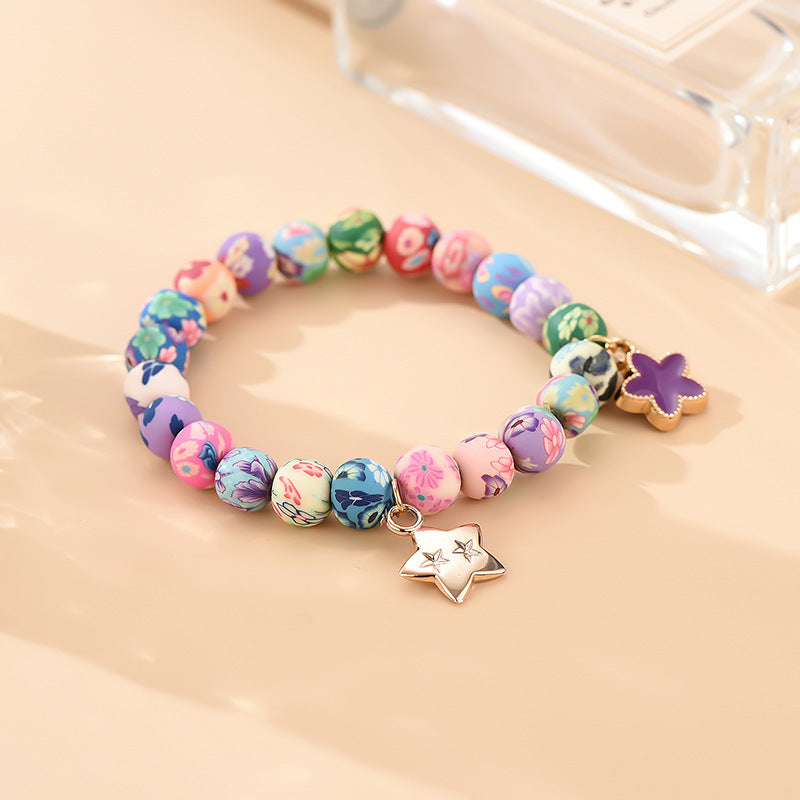 Suebbito -Armband bemalt Blumen Suebbito Perlenarmband