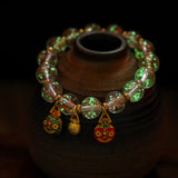 Ancient Golden Sand Luminous Fluorescent Glaze Gold Swallower Bracelet-2