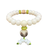 White Jade Bodhi Root Bracelet 108 Bracelet