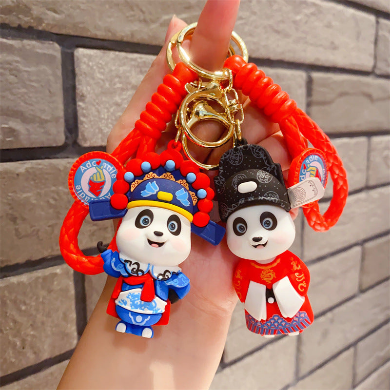 China Fashion Face Changing Panda Doll Keychain-3