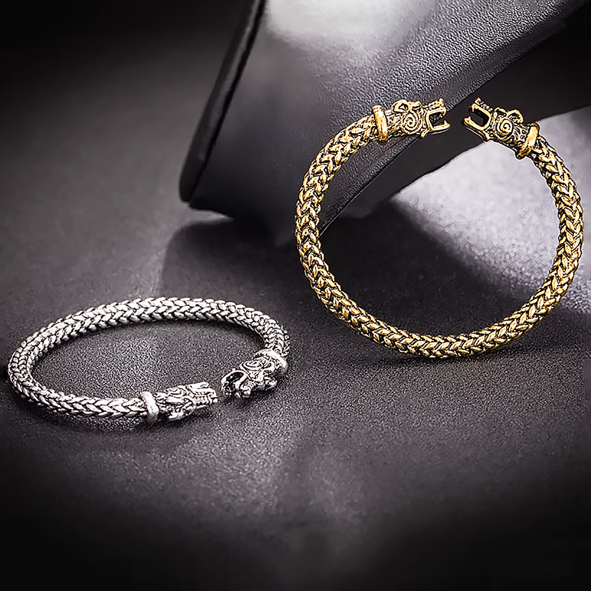 Dragon Head Cuff Bracelet for Men Vintage Metal Bracelet Gift for Him-1