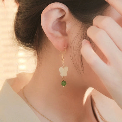 Women's Fashion Butterfly Hetian Jade Earrings