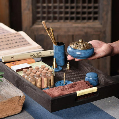 Copper Enameling Ceramic Incense Burner Incense Making Tools Set-2