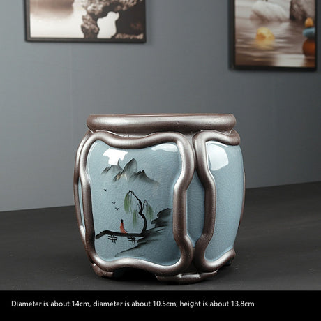 Vereinfachte Celadon Blumentopf im chinesischen Stil