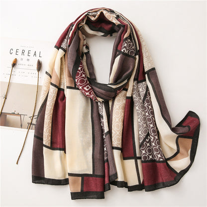 Shawl Autumn And Winter Warm British Plaid Korean Style Scarf Dual-use