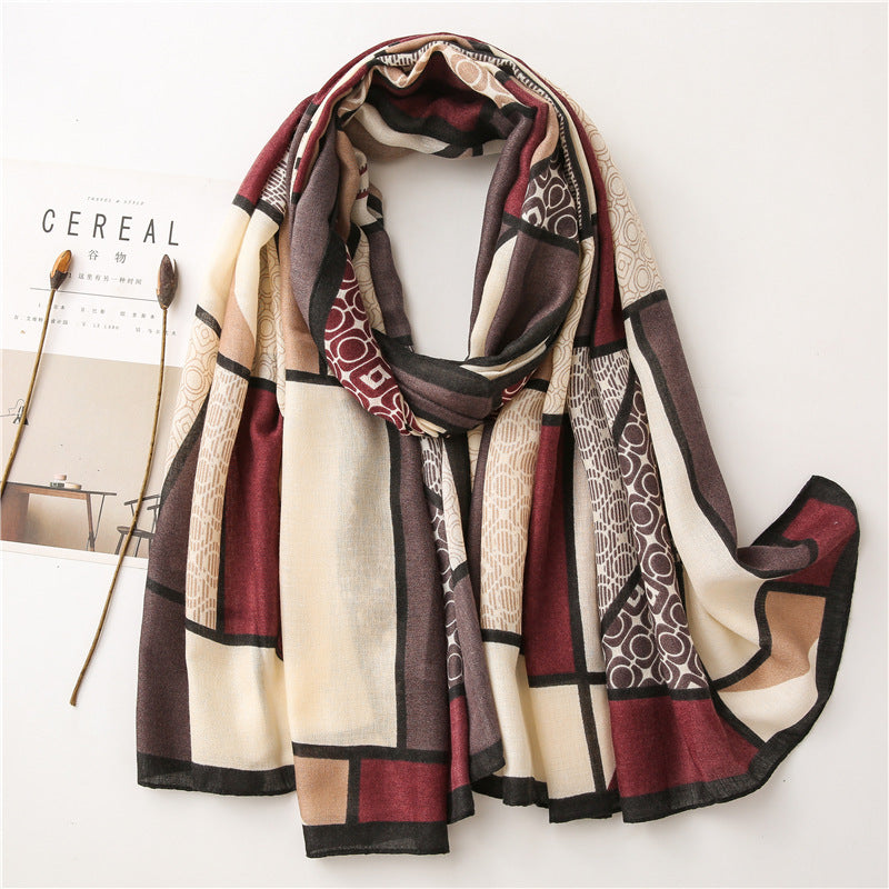 Shawl Autumn And Winter Warm British Plaid Korean Style Scarf Dual-use