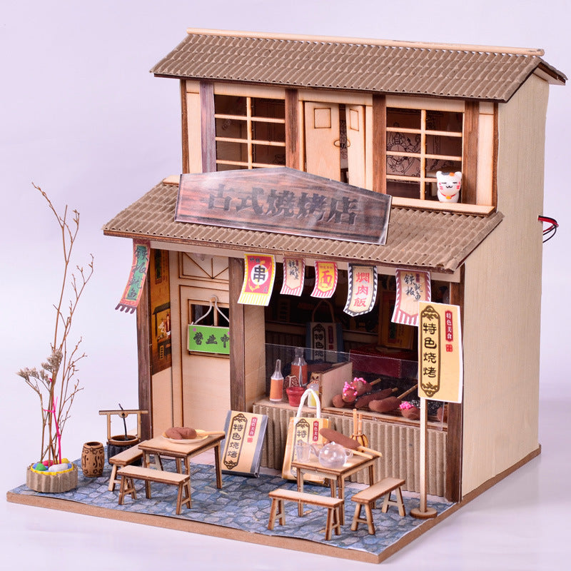 Chinese Ancient Architecture DIY Handmade Mini Wooden House