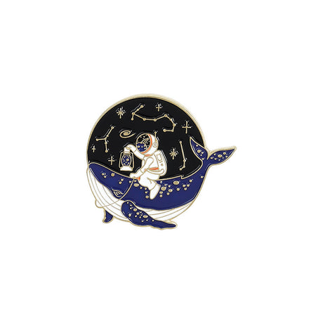 Cartoonwale Astronaut Drift Flaschenabzeichen Brosche