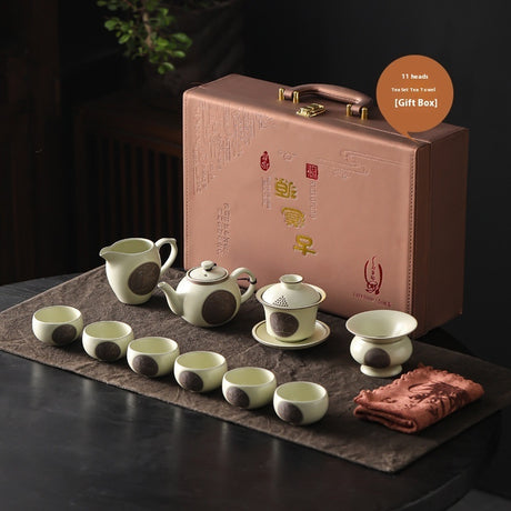 Household Porcelain Opening Film Ceramic Teapot Set