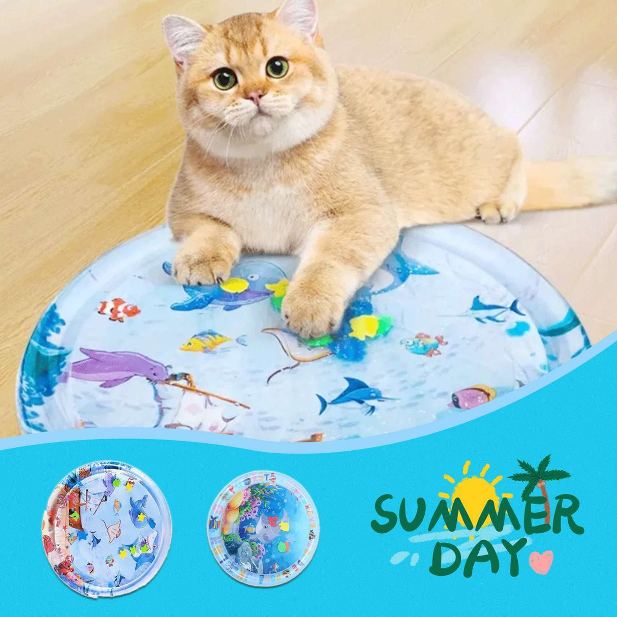 Summer Cooling Pet Water Bed Cushion Ice Pad Cat Dog Sleeping Square Mat