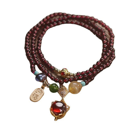 Natural Garnet Bracelet Female Bracelet Ethnic Style