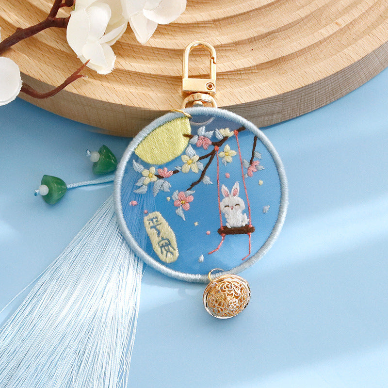 Cute Animal DIY Keychain Handmade Embroidery Material Kit-12