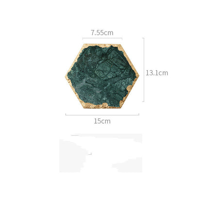 Emerald Natural Marble Placemat Coaster Plate