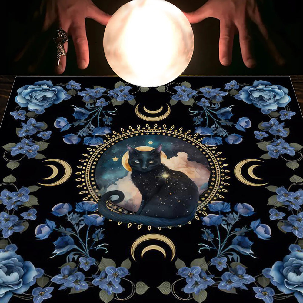 Tarot Table Cloth Moon Sun Lucky Tree Flannel Tablecloth-7
