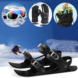 Mini Ski Skates Portable Short Skiboard Adjustable Skates Shoes for Snow