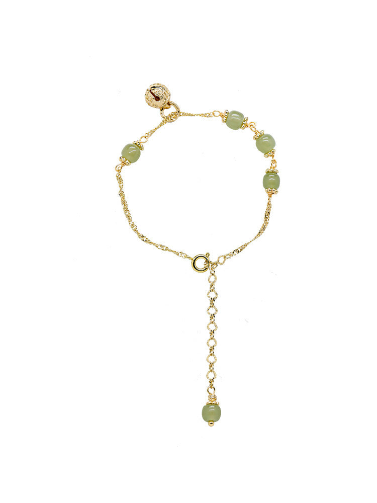 Alter Stil von Frauen und nationaler Trend natürliches Hetian -Jade -Armband