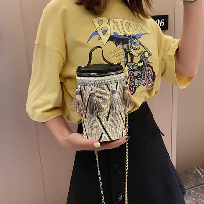 Chain Ethnic Style Portable Straw Shoulder Bag