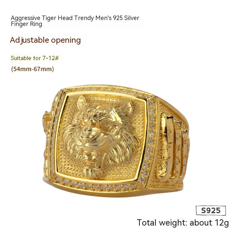 Ethnischer Stil Chinesischer Zodiac Tiger Ring