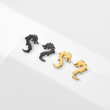 Mini Chinese Dragon Earrings Women's Titanium Steel