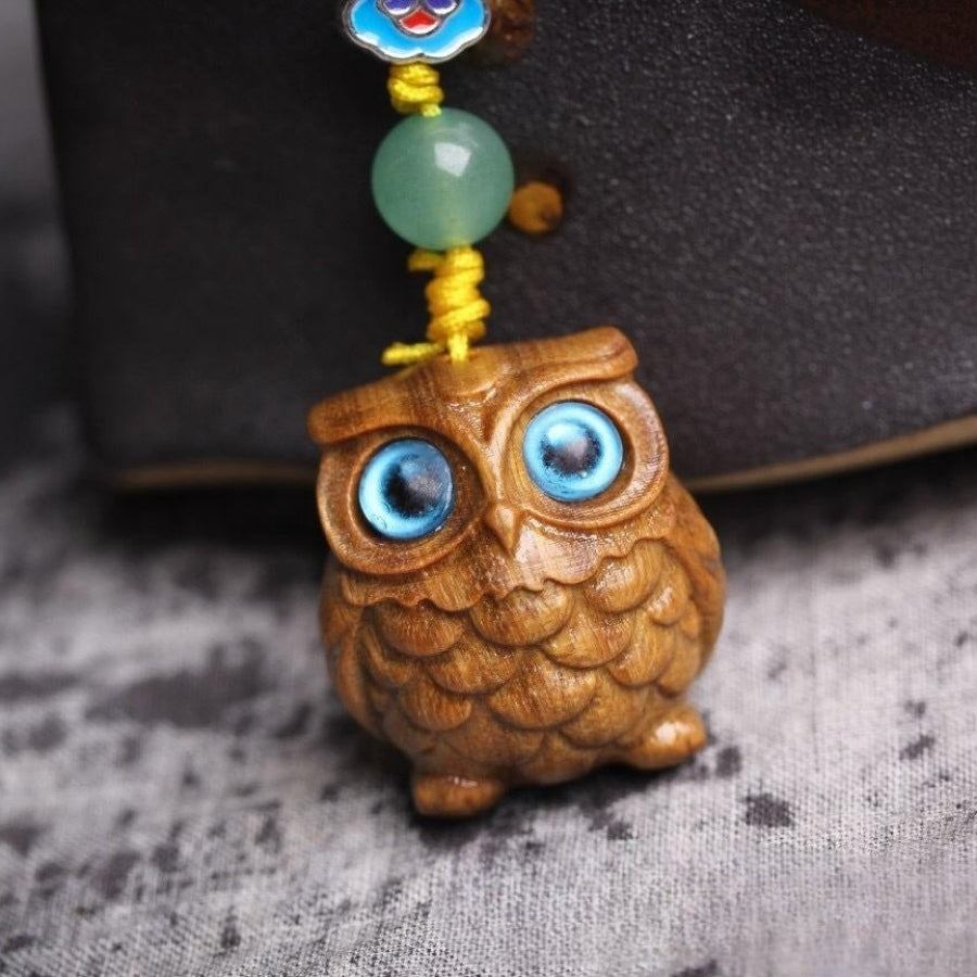 Ebony Owl Pendant Phone Keychain