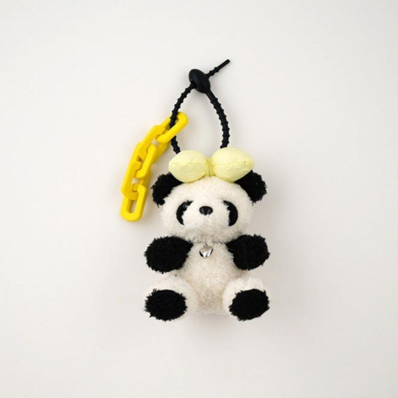 Bow Tie Panda Cute Plush Pendant Car Keychain-8