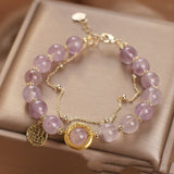 Chinese Fu Character Natural Amethyst Female Bracelet-3