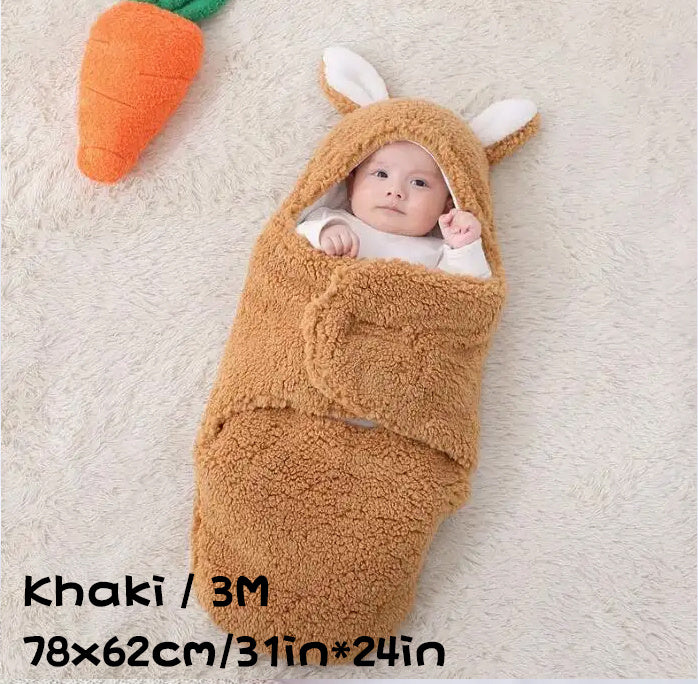 Super Soft Baby Sleeping Bag Fluffy Fleece Swaddle Blankets Unisex Baby Wrap