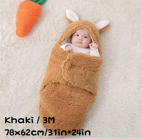 Super Soft Baby Sleeping Bag Fluffy Fleece Swaddle Blankets Unisex Baby Wrap