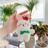 Plush Toy Strawberry Bear Rabbit Toy Keychain Pendant