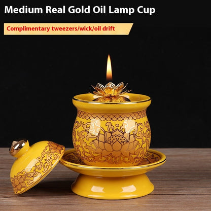 Dragon Boat Festival Household Oil Lamps Buddha Front Ceramic Buddha Lamp