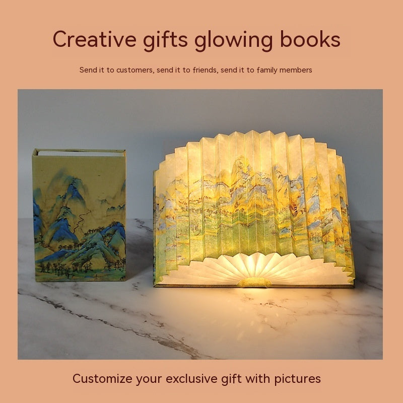 Classic Famous Paintings Folding Book Lamp Ambient Night Lights-2