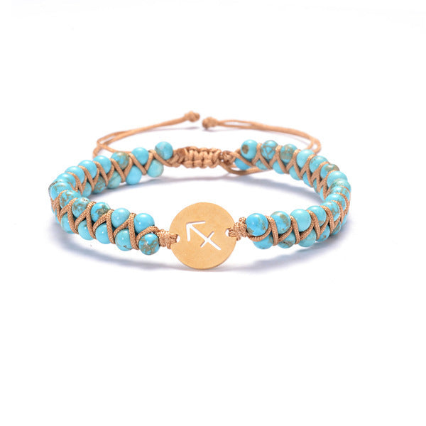 Constellations Handwoven Natural Agate Bracelet
